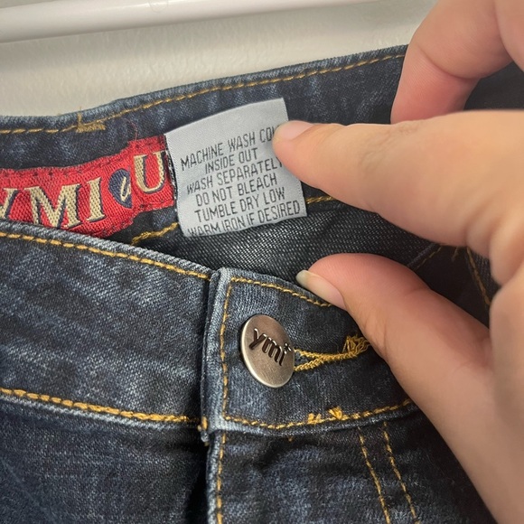 Y2K Midi YMI denim skirt with front slit Cargo pockets size 13 - Picture 5 of 8